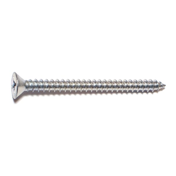 Midwest Fastener Sheet Metal Screw, #14 x 3 in, Zinc Plated Steel Flat Head Phillips Drive, 12 PK 932103 - main